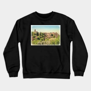 A View of the Alhambra Palace Crewneck Sweatshirt